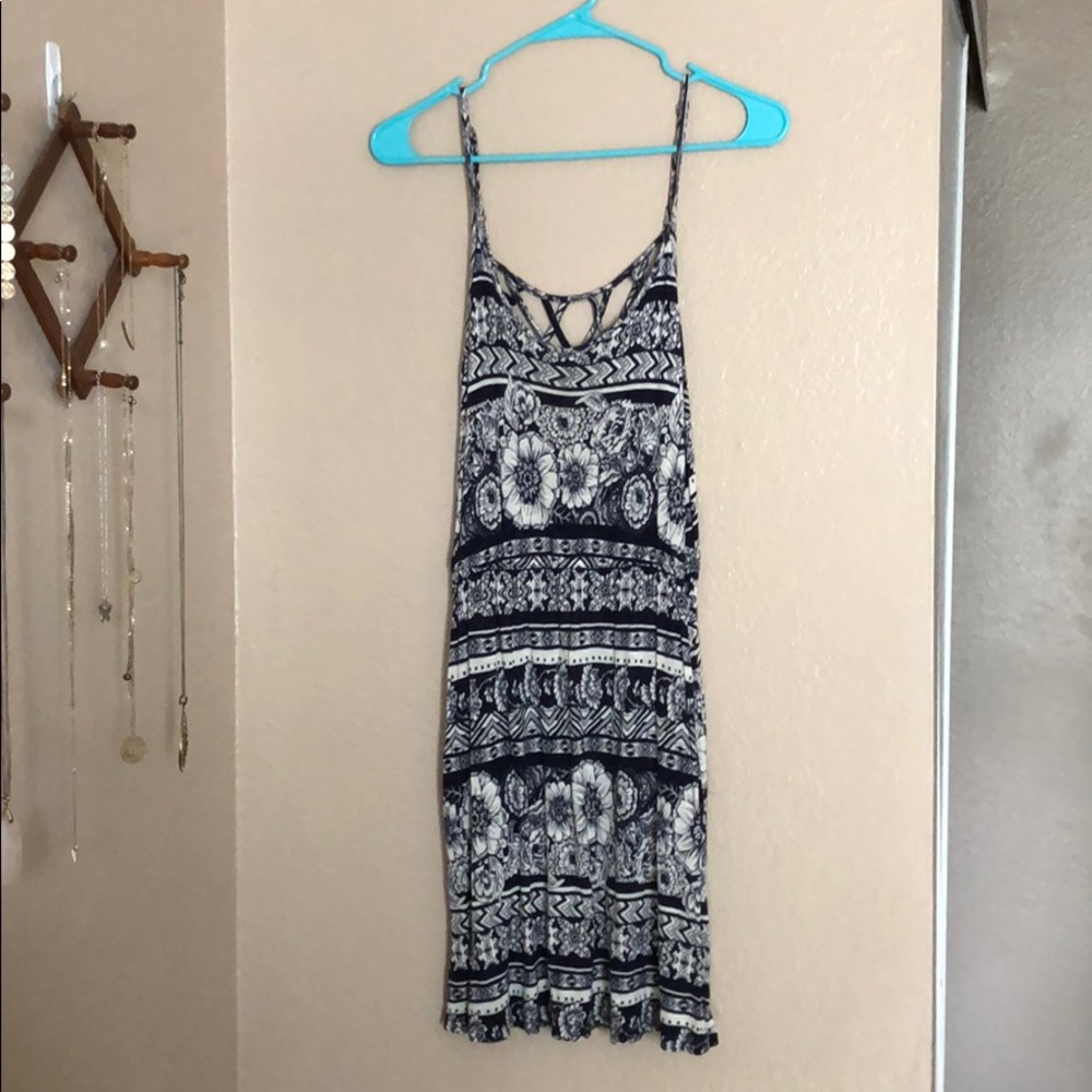 Blue Sunflower Patterned Dress